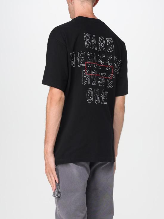 25FW 44레이블 반팔 티셔츠 B0030556FA582 P670 Black - 44 LABEL