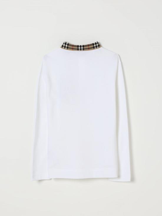 25FW [키즈] 버버리 폴로 셔츠 8113278 A1464 White - BURBERRY