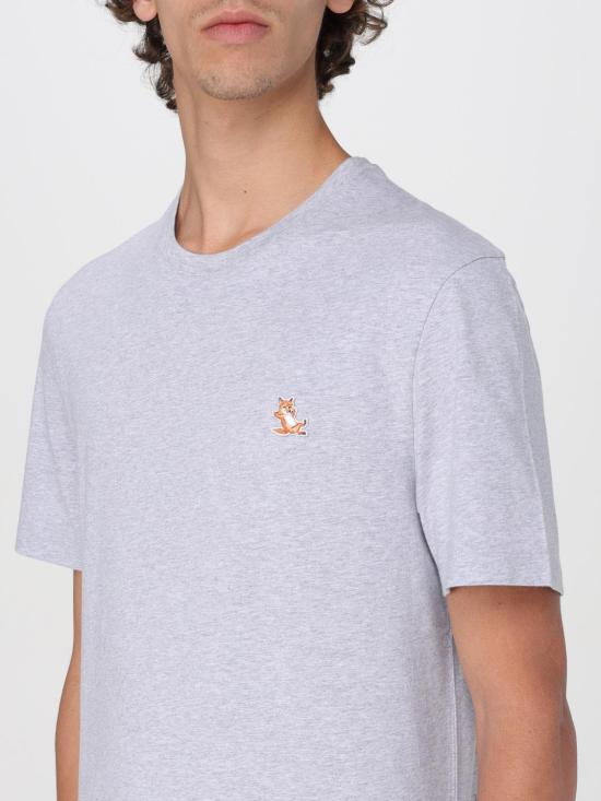 25FW 메종키츠네 칠랙스 폭스 패치 레귤러 티셔츠 LM00110KJ0008 H120 Grey - MAISON KITSUNE
