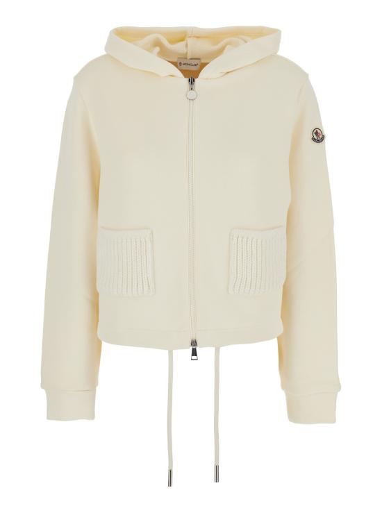 25FW 몽클레어 로고 패치 집업 후드 8G0000289B0Q034 WHITE DOM