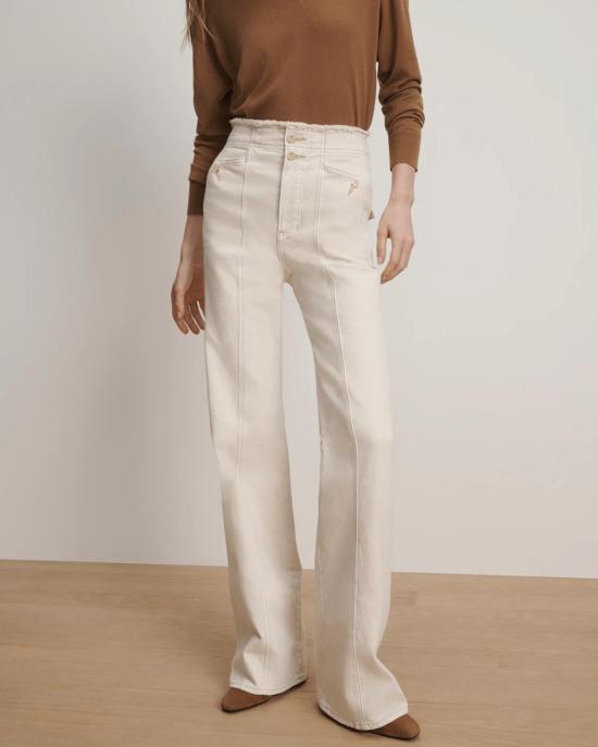  베로니카비어드 데님 팬츠 베로니카 비어드 크로스비 하이라이즈 와이드 레그 진 에크루 - VERONICA BEARD