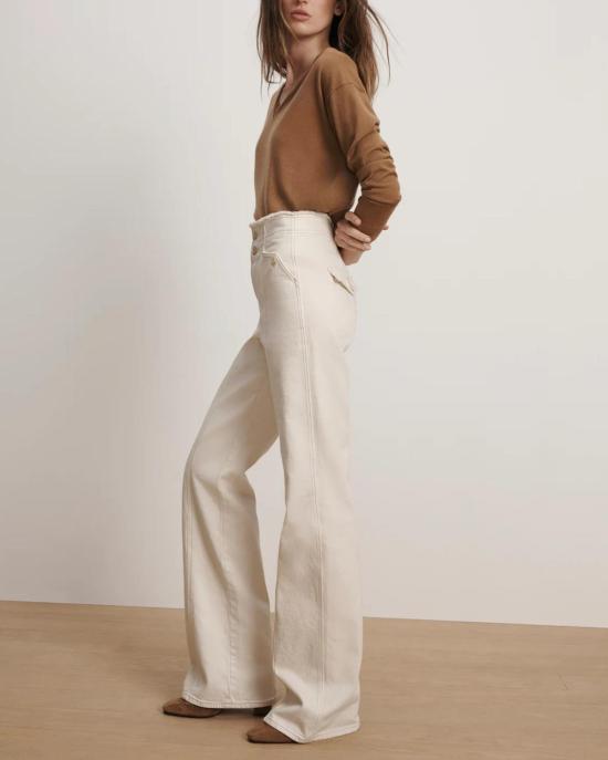  베로니카비어드 데님 팬츠 베로니카 비어드 크로스비 하이라이즈 와이드 레그 진 에크루 - VERONICA BEARD