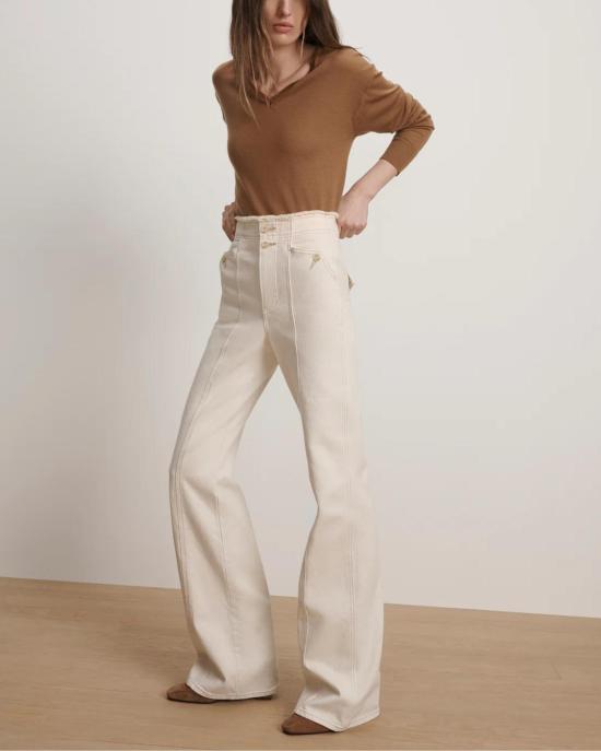  베로니카비어드 데님 팬츠 베로니카 비어드 크로스비 하이라이즈 와이드 레그 진 에크루 - VERONICA BEARD