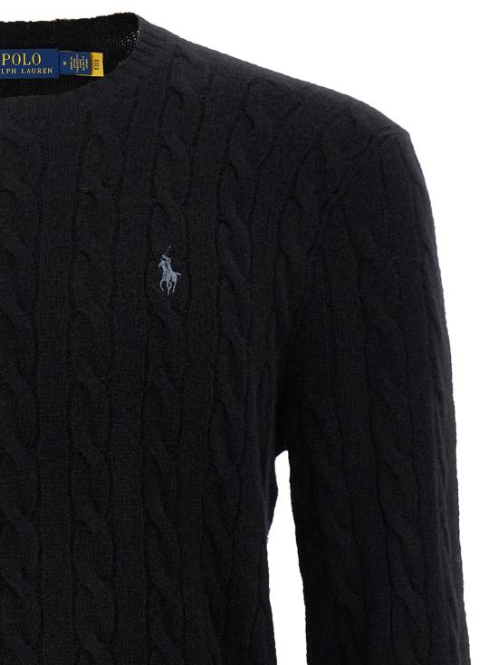 26FW 폴로 랄프로렌 케이블 니트 스웨터 710876762001 Black - POLO RALPH LAUREN