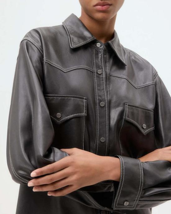  티더블유피 가죽 자켓 Twp 가죽 더튼 셔츠 어반 시크 - TWP