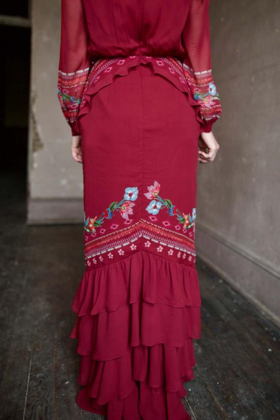  살로니 롱 원피스 Saloni Isa 롱 C 드레스 코디아 바인즈 드레스 - SALONI