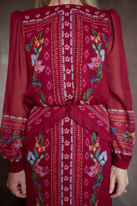  살로니 롱 원피스 Saloni Isa 롱 C 드레스 코디아 바인즈 드레스 - SALONI