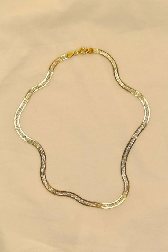  더 엔케이씨 스토어 목걸이/팬던트 Nkc 스토어 투톤 스네이크 체인 목걸이 - The NKC Store