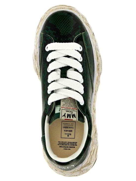  메종 미하라 야스히로 찰스 OG솔 파이톤 프린티드 레더 로우탑 스니커즈 A14FW712GREEN - MAISON MIHARA YASUHIRO