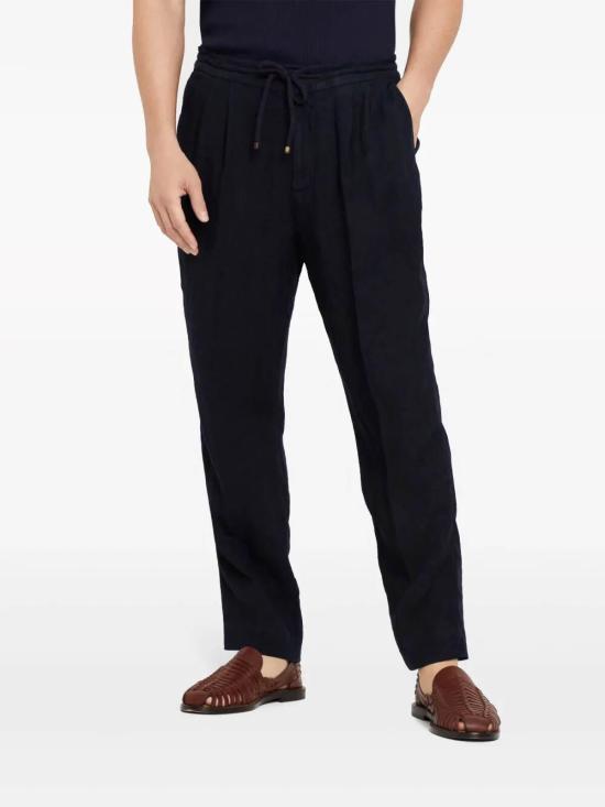 26SS 브루넬로 쿠치넬리 스트레이트 팬츠 M243DE1710C2517 Dark Blue - BRUNELLO CUCINELLI