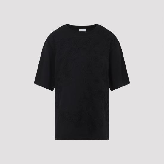 25FW 드리스 반 노튼 반팔 티셔츠 2520111192603 900 BLACK - DRIES VAN NOTEN