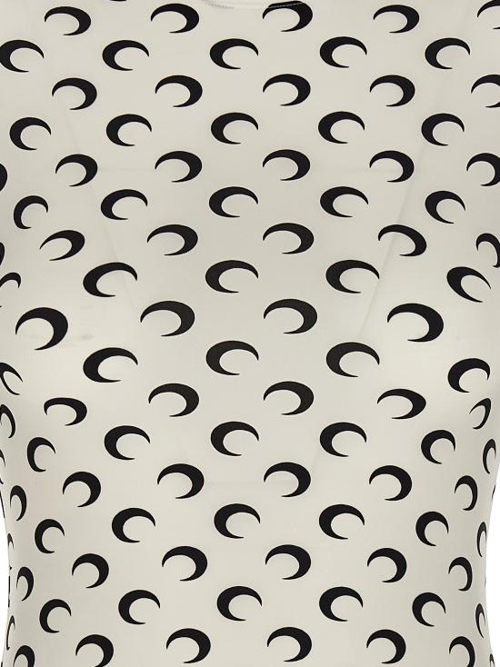 26SS 마린세르 크레센트 문 프린트 긴팔 티셔츠 WTS006ACJER0001WH00 White Black - MARINE SERRE