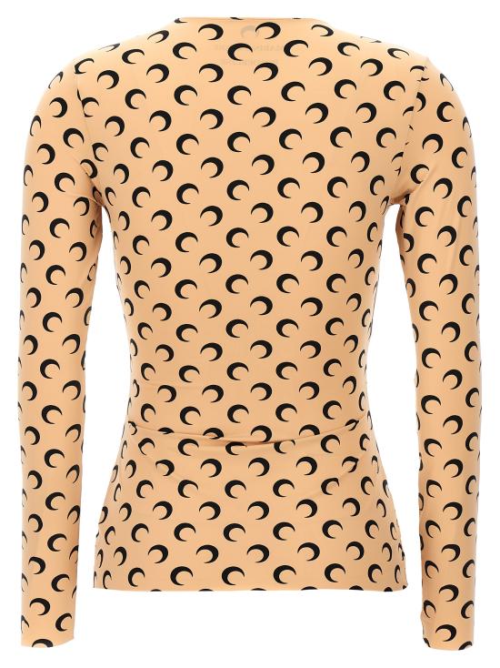 26SS 마린세르 크레센트 문 프린트 긴팔 티셔츠 WTS006ACJER0001TA10 Beige - MARINE SERRE