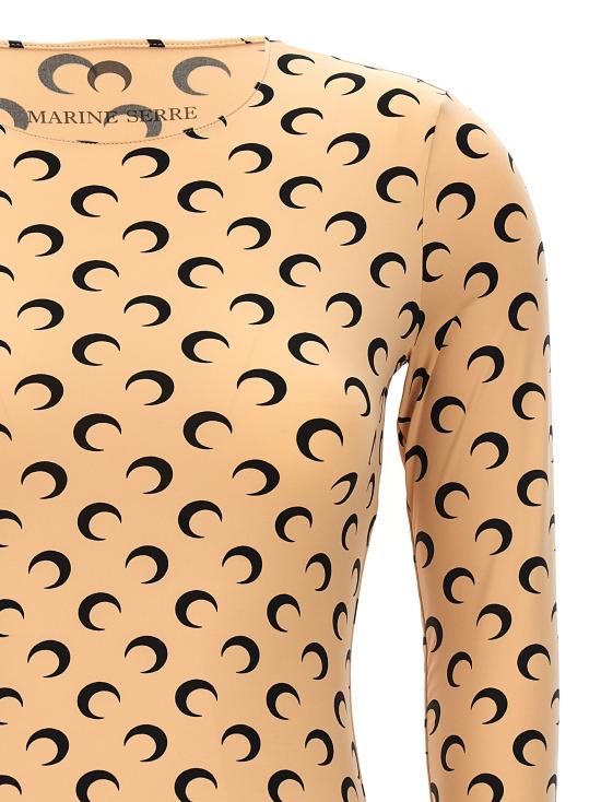 26SS 마린세르 크레센트 문 프린트 긴팔 티셔츠 WTS006ACJER0001TA10 Beige - MARINE SERRE