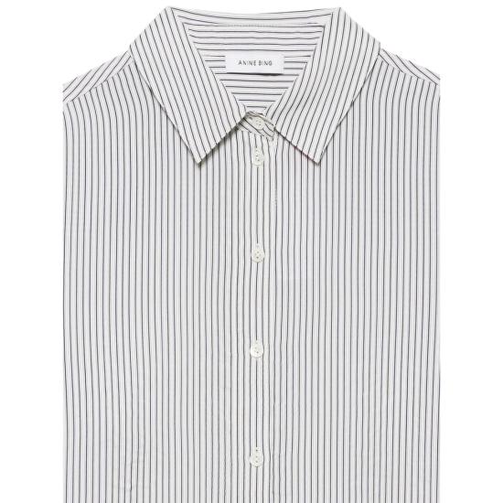 25FW 애니빙 셔츠 A 07 11258 MTL88 WHITE BLACK - ANINE BING