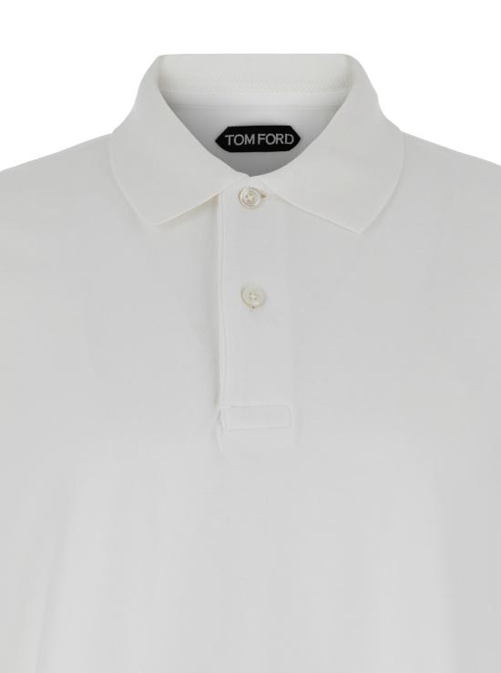 25FW 톰포드 폴로 티셔츠 JPS002JMC007S23AW002 White - TOMFORD