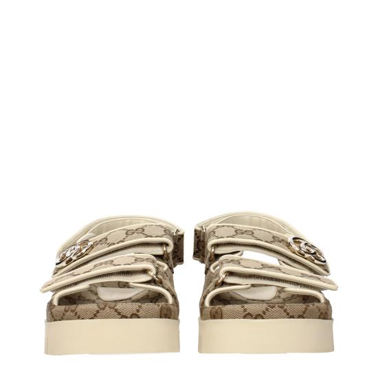 25FW 구찌 GG 슈프림 벨크로 스트랩 캔버스 샌들  816630FAD9F9753 - GUCCI