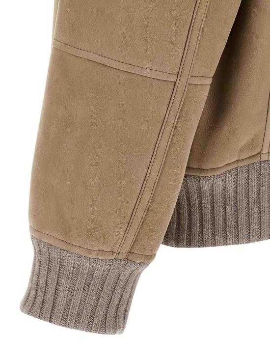  브루넬로 쿠치넬리 스웨이드 봄버 자켓 스웨이드 봄버   MPMLS1737C4248 Beige - BRUNELLO CUCINELLI