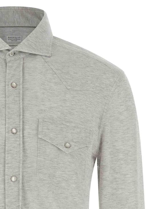 26SS 브루넬로 쿠치넬리 피케 셔츠 ME8546666C3657 - BRUNELLO CUCINELLI