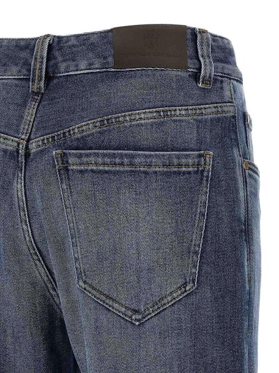 26SS 브루넬로 쿠치넬리 스트레이트 팬츠 MB114P4006C8986 Blue - BRUNELLO CUCINELLI