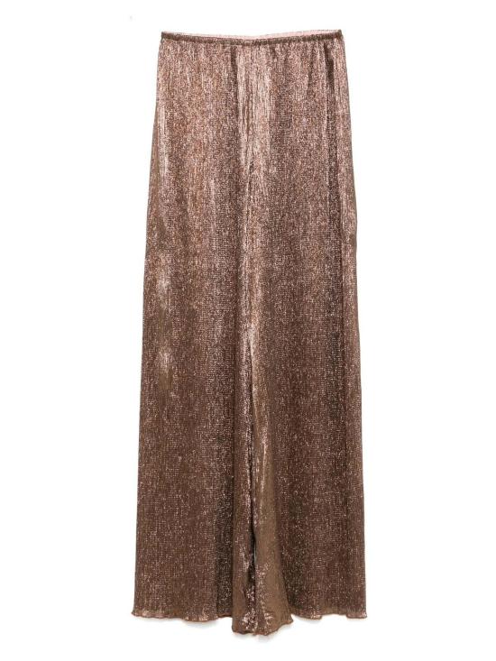  포르테포르테 스트레이트 팬츠 Forte Forte Froisse Lame 레귤러 웨이스트 팔라조 팬츠 푸드르 - FORTE FORTE