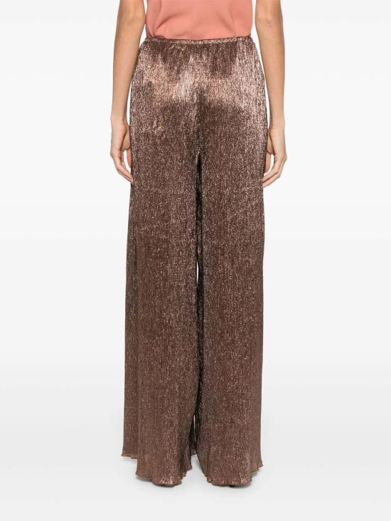  포르테포르테 스트레이트 팬츠 Forte Forte Froisse Lame 레귤러 웨이스트 팔라조 팬츠 푸드르 - FORTE FORTE