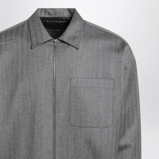 25FW 프라다 긴팔 셔츠 SC824OOO15O1 Grey - PRADA