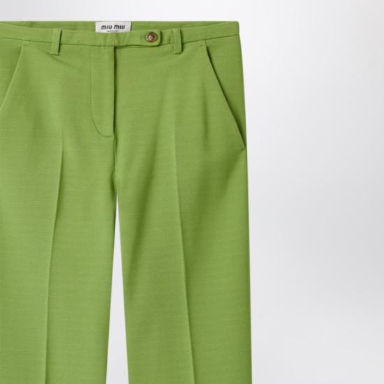 25FW 미우미우 스트레이트 팬츠 MP1931OOO18FQ Green - MIU MIU