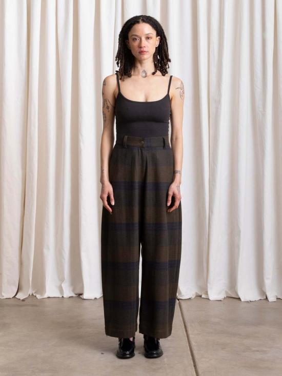  알리 골든 스트레이트 팬츠 울 루즈 배럴 팬츠 - ALI GOLDEN