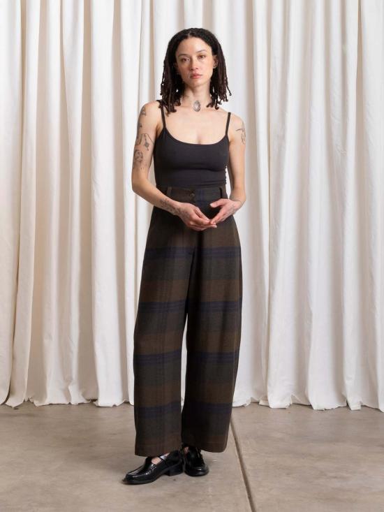  알리 골든 스트레이트 팬츠 울 루즈 배럴 팬츠 - ALI GOLDEN