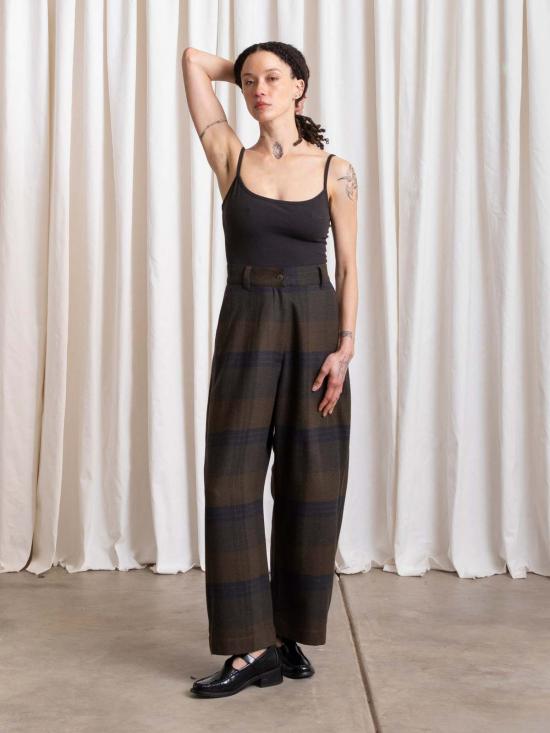  알리 골든 스트레이트 팬츠 울 루즈 배럴 팬츠 - ALI GOLDEN