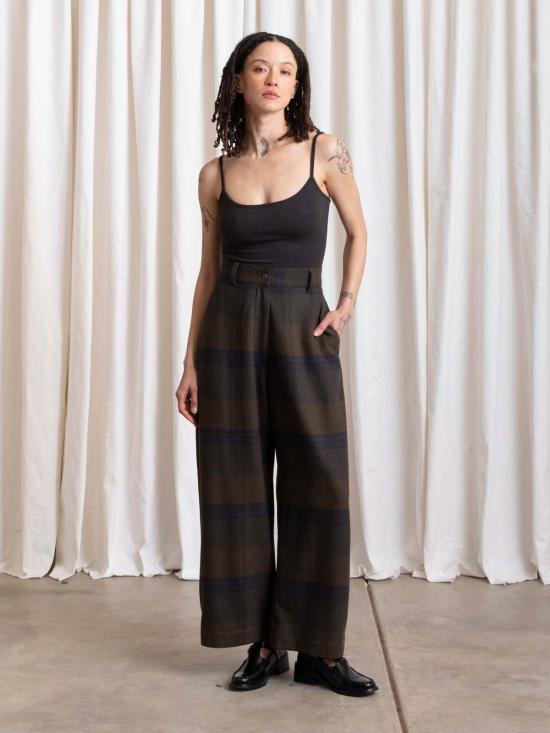  알리 골든 스트레이트 팬츠 울 루즈 배럴 팬츠 - ALI GOLDEN