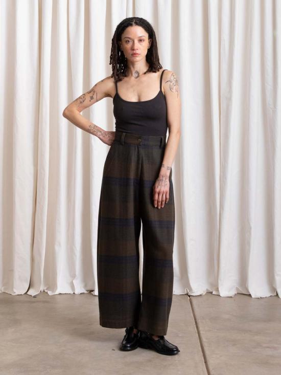  알리 골든 스트레이트 팬츠 울 루즈 배럴 팬츠 - ALI GOLDEN