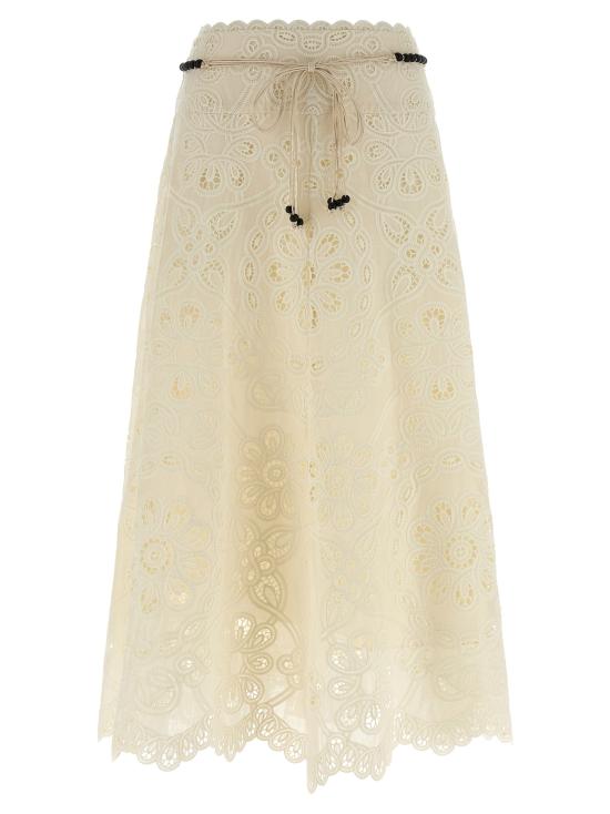 25FW 짐머만 미디 스커트 4248SSS251IVO Beige