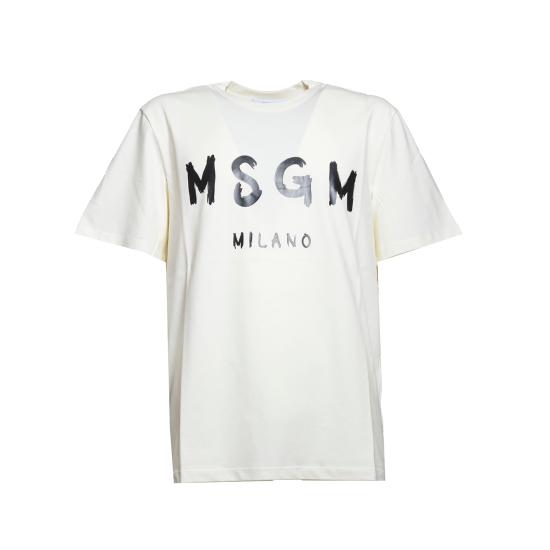 25FW 엠에스지엠 반팔 티셔츠 2000MM510200002 Cream