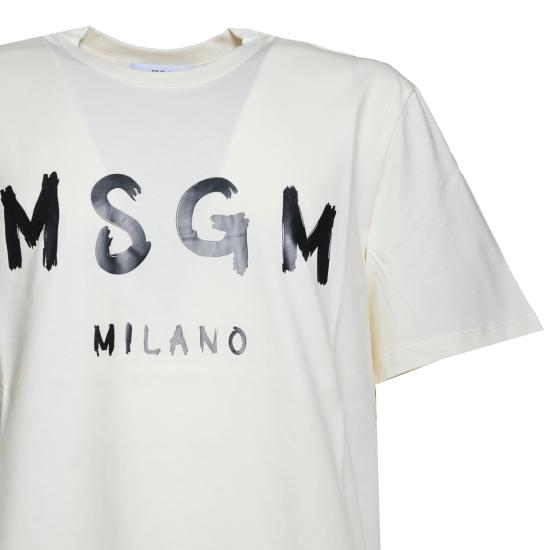 25FW 엠에스지엠 반팔 티셔츠 2000MM510200002 Cream - MSGM