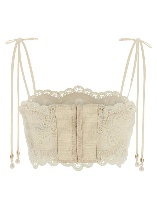 25FW 짐머만 민소매 티셔츠 4245TSS251IVO Beige - ZIMMERMANN