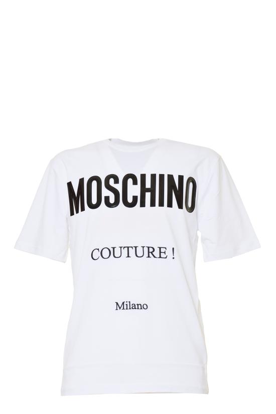 25SS 모스키노 반팔 티셔츠 A07215241 1001 White - MOSCHINO