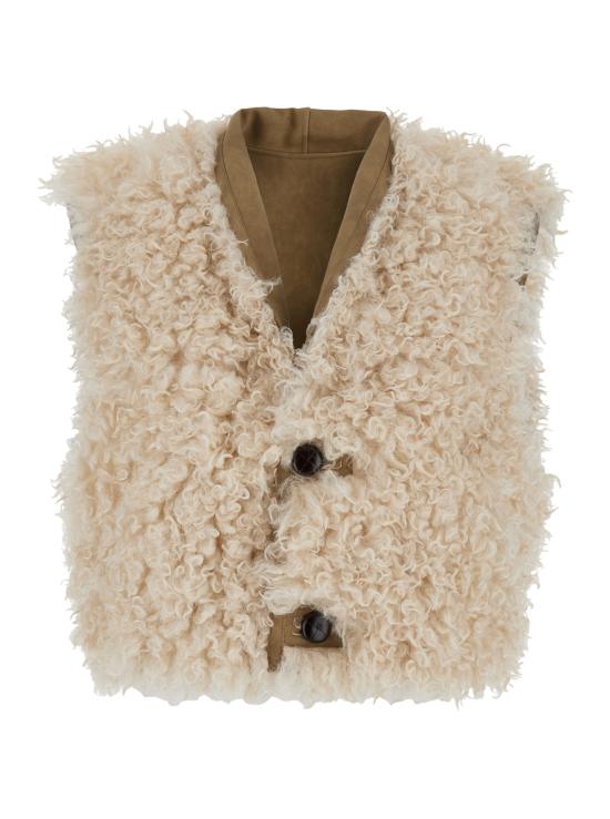 25FW 이자벨마랑에뚜왈 CLARA 클라라 퍼 시어링 베스트 GI0060FAC3A01E50TA Beige - ISABEL MARANT ETOILE