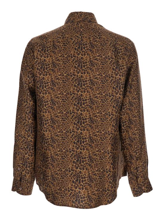 25FW 엠포리오 아르마니 긴팔 셔츠 EM004120TE18204P6003 Brown - EMPORIO ARMANI