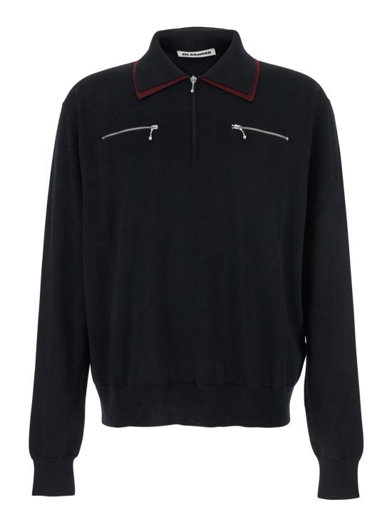 25FW 질샌더 긴팔 티셔츠 J22GL0119J14782001 Black