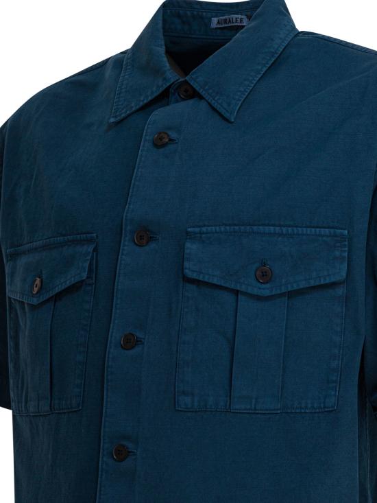 25SS 오라리 반팔 셔츠 A25SS03FDDYED NAVY Blue - AURALEE
