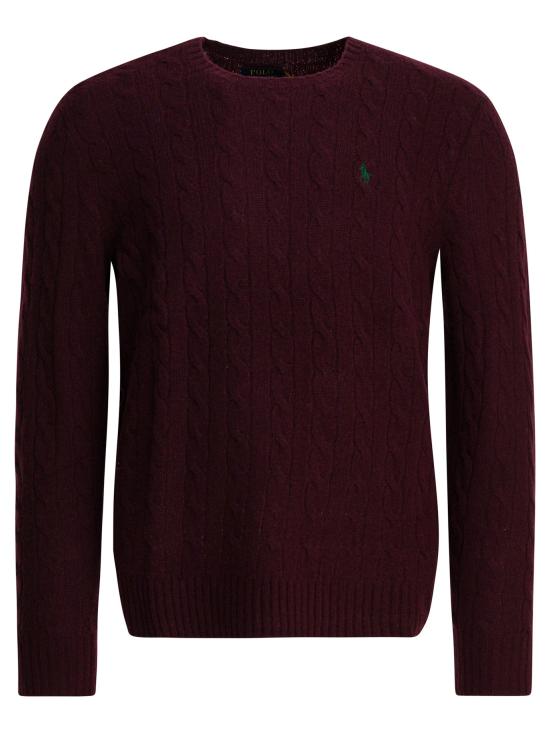 26SS 폴로 랄프로렌 케이블 니트 스웨터 710876762011AGED WINE HEATHER Bordeaux