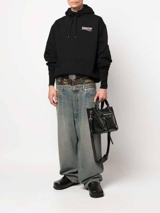 25FW 발렌시아가 미디엄 핏 후드 티셔츠 767877TKVI91070 - BALENCIAGA