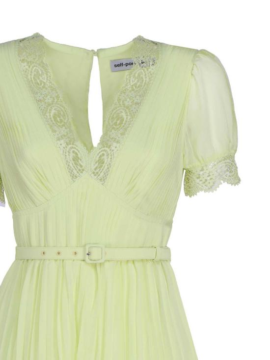  셀프 포트레이트 롱 원피스 RS23075MCHIFFONLIMEGREEN Green - SELF PORTRAIT