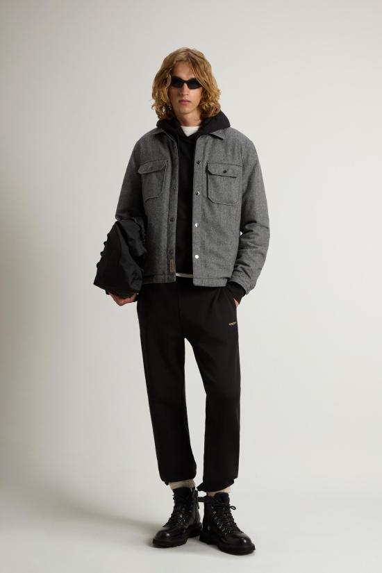 25FW 울리치 알라스칸 리사이클 이탈리안 울 블랜드 오버셔츠 CFWOOS2018MRUT3046 163 Herringbone grey - WOOLRICH