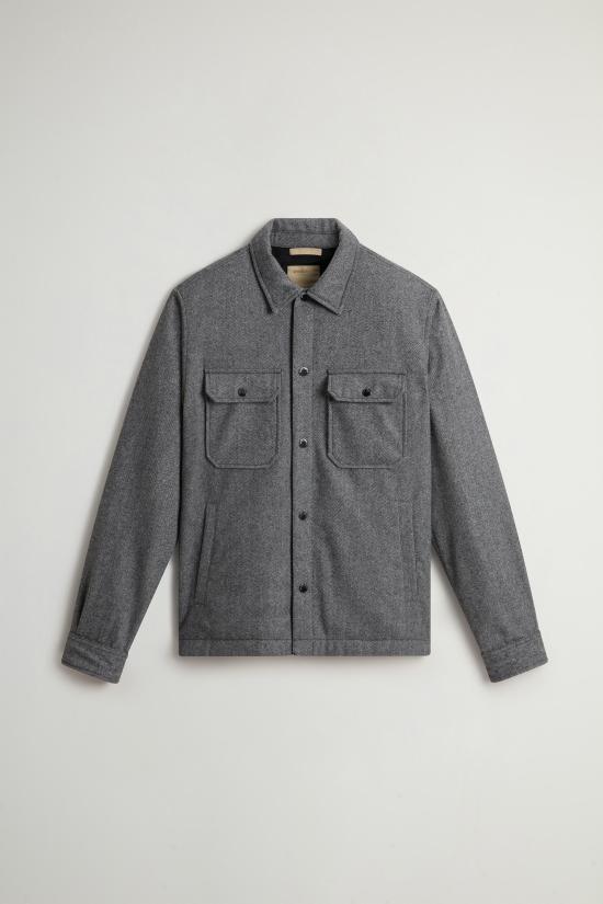 25FW 울리치 알라스칸 리사이클 이탈리안 울 블랜드 오버셔츠 CFWOOS2018MRUT3046 163 Herringbone grey