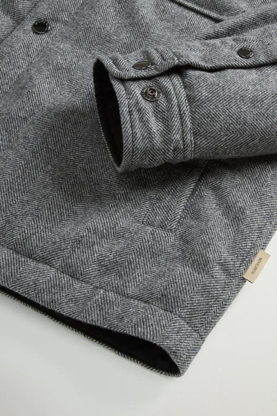 25FW 울리치 알라스칸 리사이클 이탈리안 울 블랜드 오버셔츠 CFWOOS2018MRUT3046 163 Herringbone grey - WOOLRICH