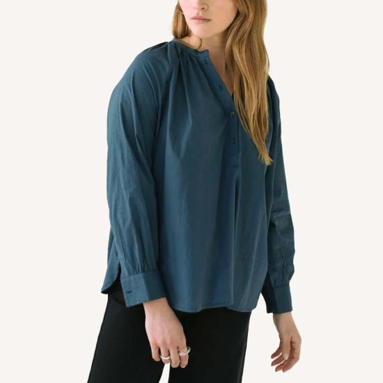  M Patmos Design 블라우스 Foster 셔츠 미네랄 블루
