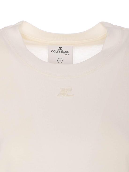  쿠레쥬 피티드 코튼 티셔츠 125JTS168JS01070001 White - COURREGES